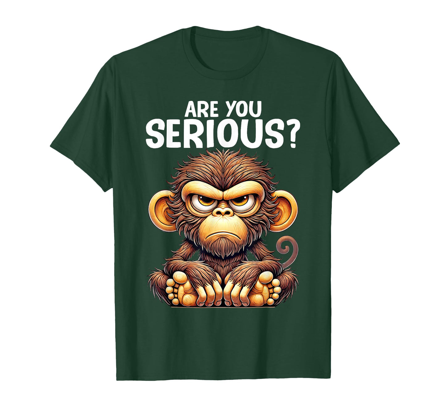 Humor Are You Serious Grumpy Funny Monkey Meme T-Shirt