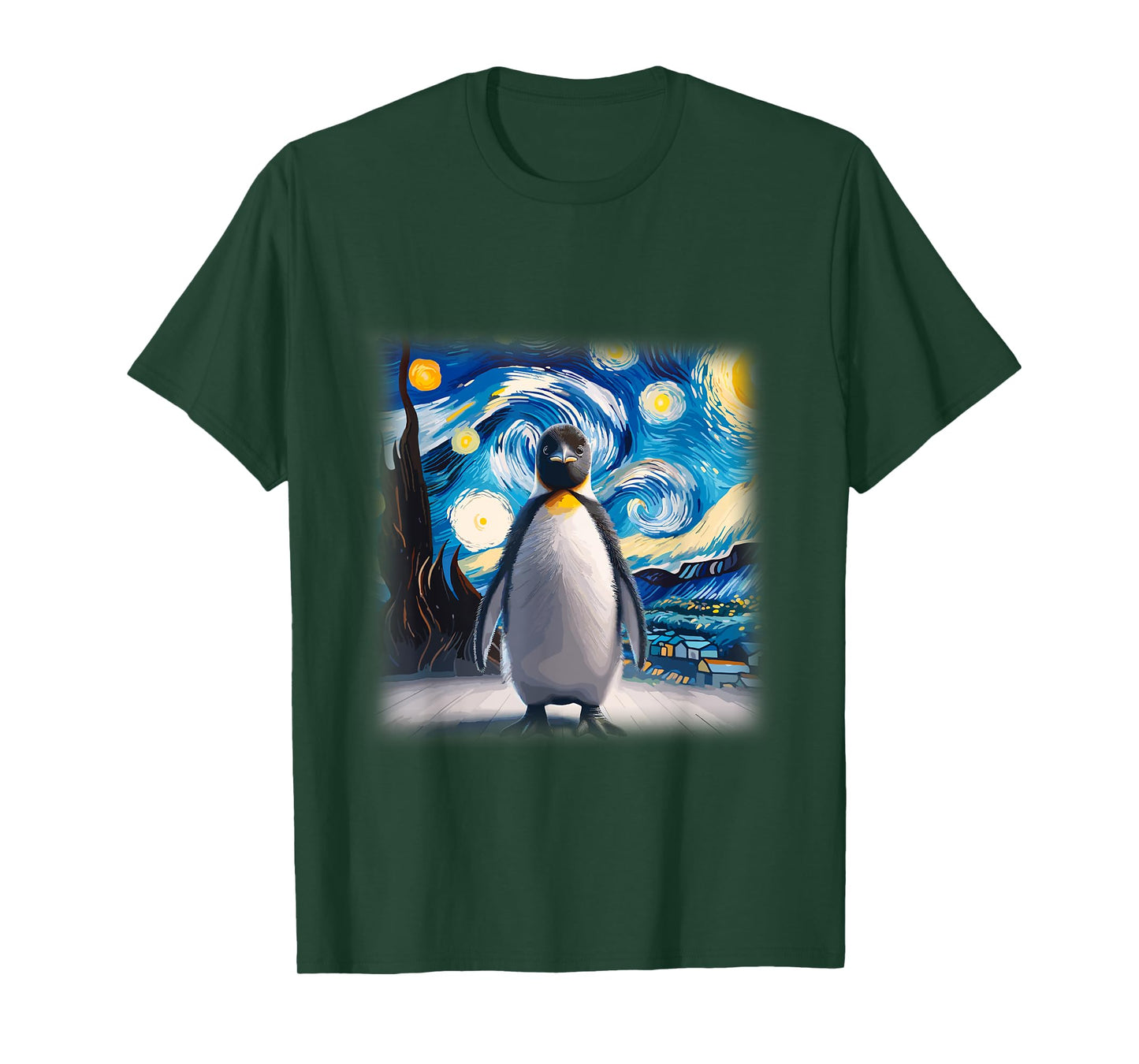 Cool Van Gogh Penguin Lover Starry Night Penguin T-Shirt