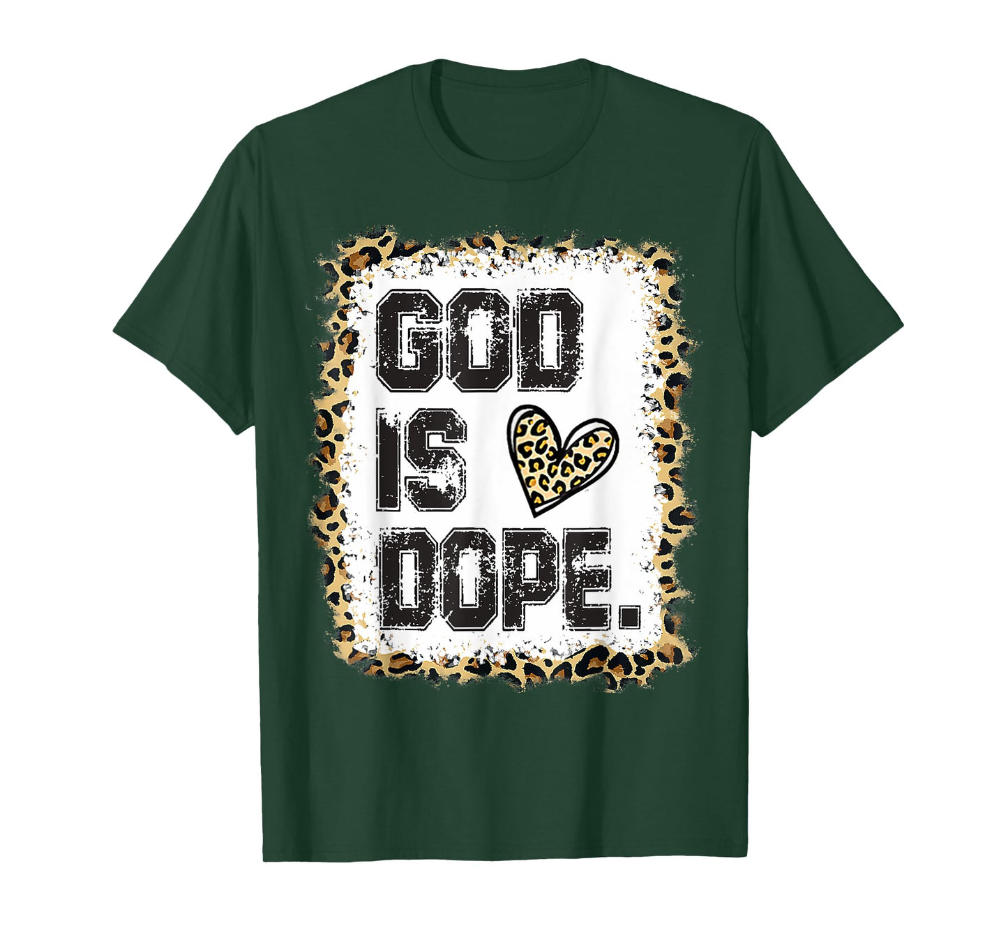God Is Dope Leopard Pattern T-Shirt