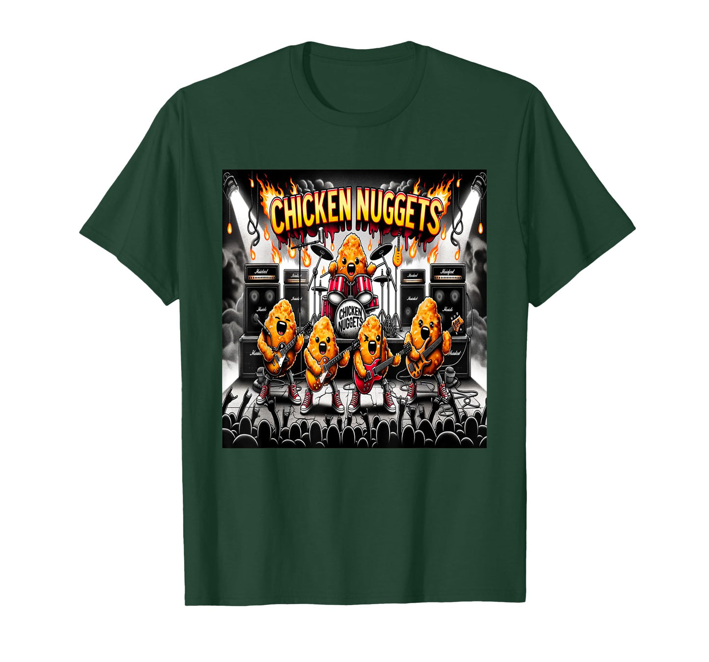 Chicken Nuggets Heavy Metal World Tour T-Shirt