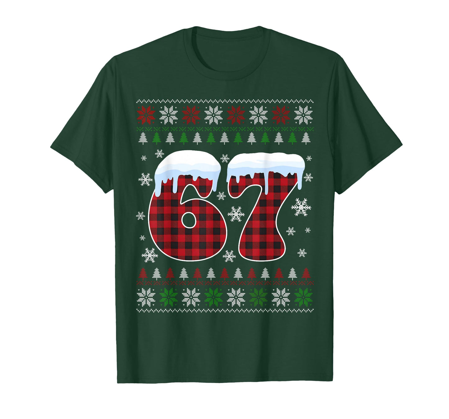 Funny 67 Six Seven Meme Brainrot Cringe Christmas Pajamas T-Shirt