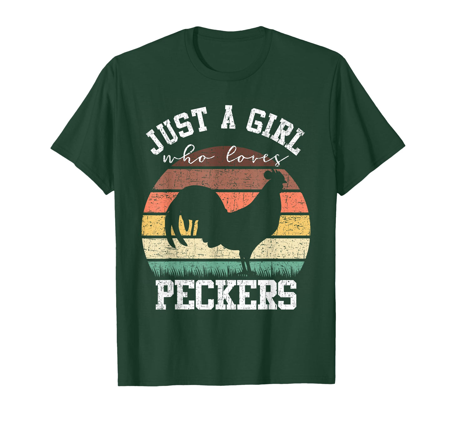 Just A Girl Who Loves Peckers Funny Chicken Farmer Lover T-Shirt