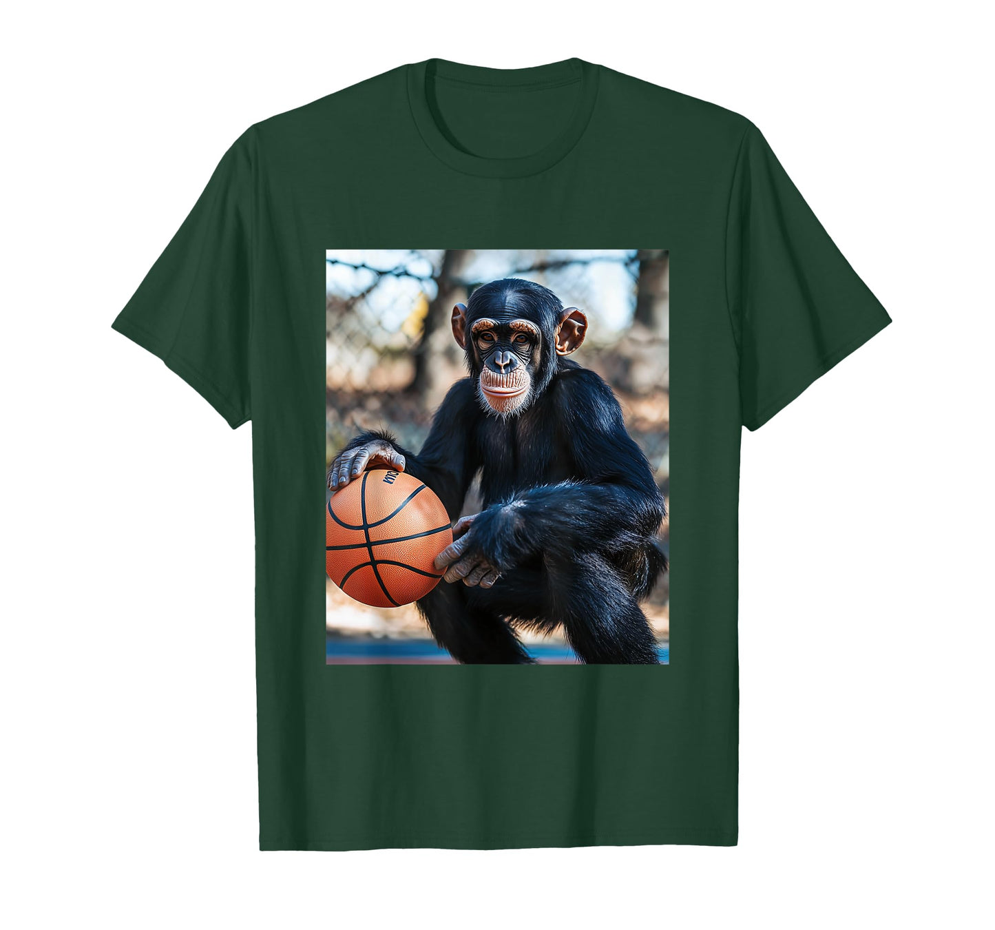 Chimpanzee Basketball Monkey Funny Graphic T-Shirt