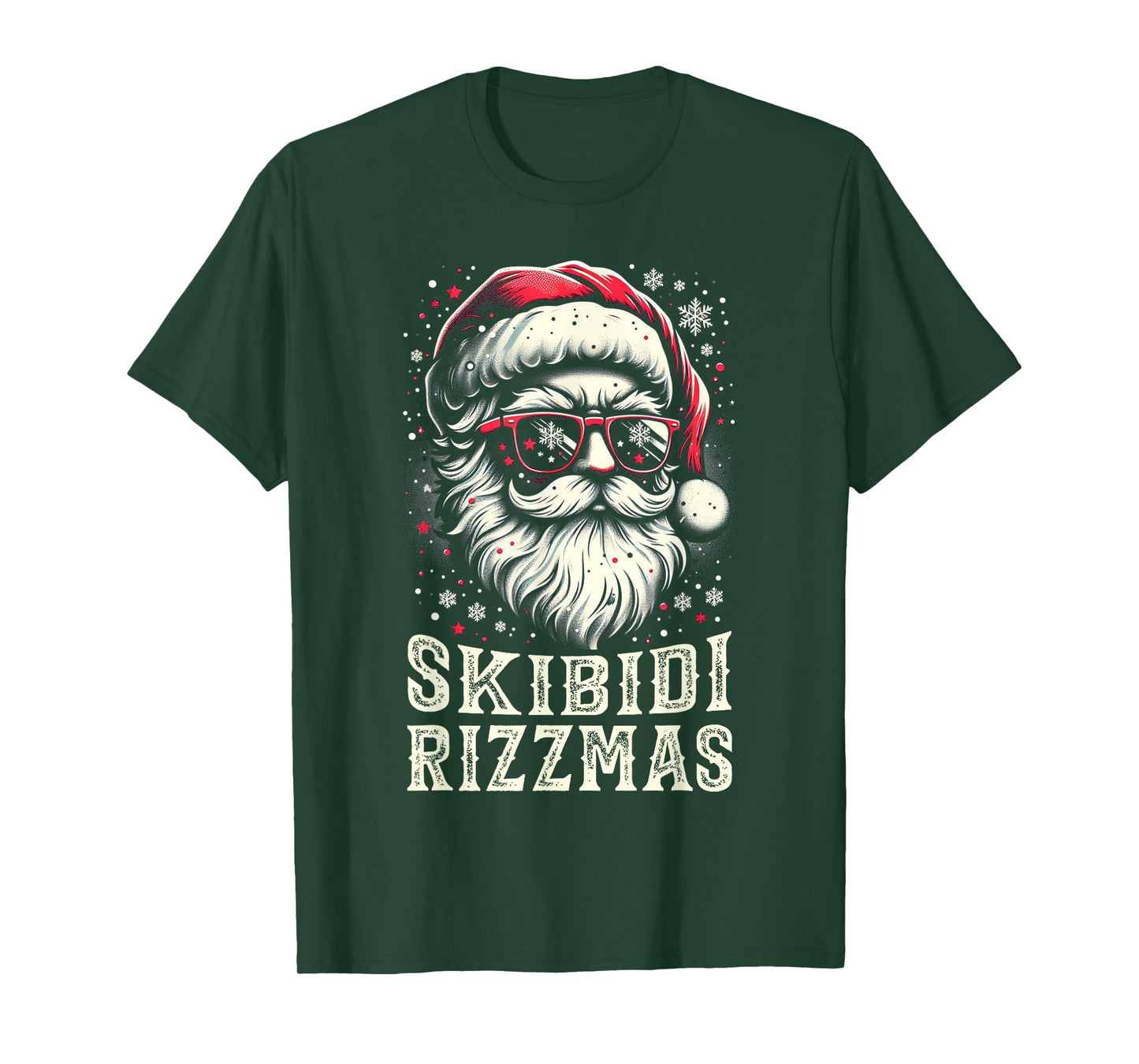 Skibidi Rizzmas Christmas Rizz Santa Claus Funny Kids Boys T-Shirt