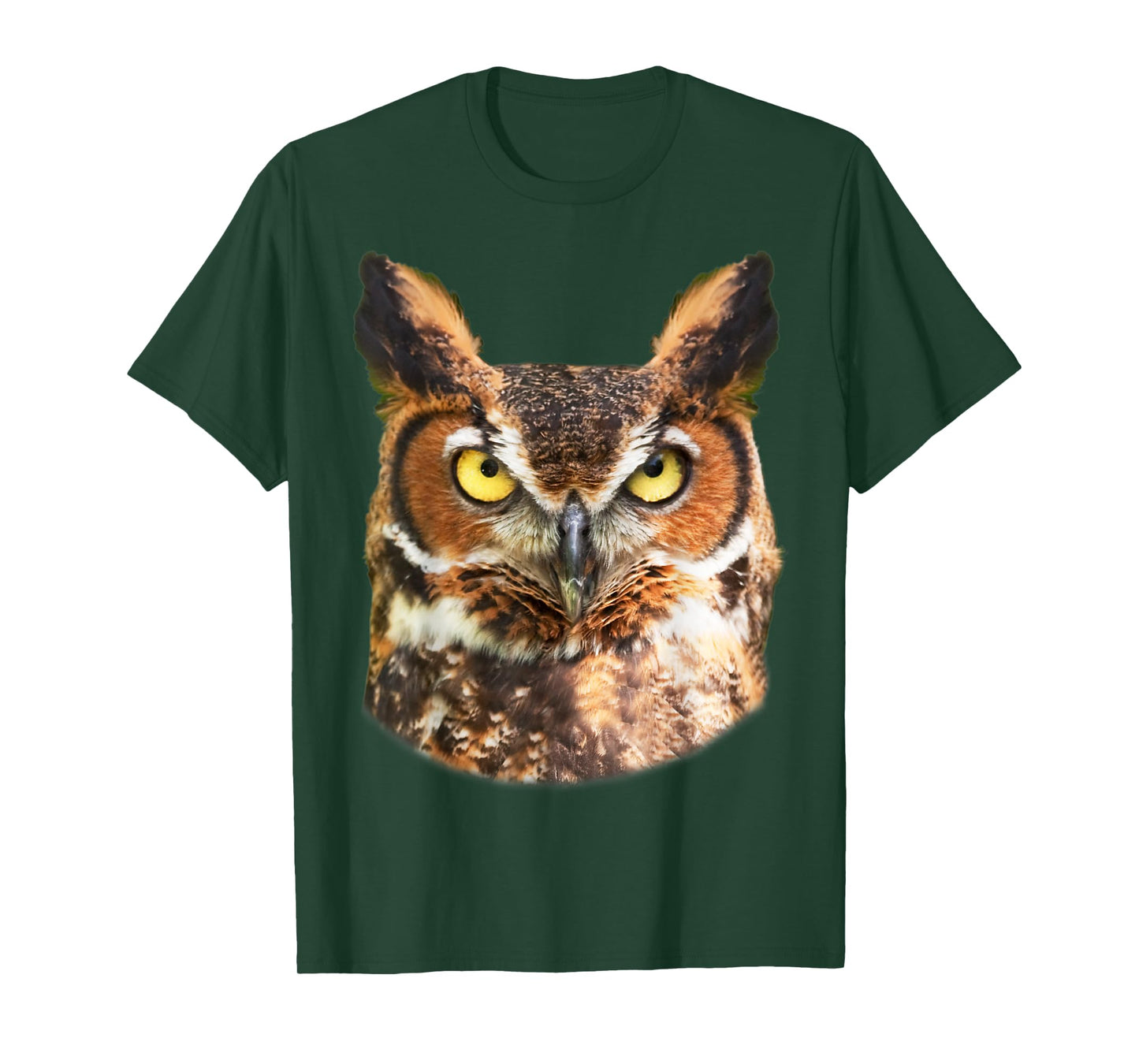 Great Horned Owl Head T-shirt Owl Lover Tee
