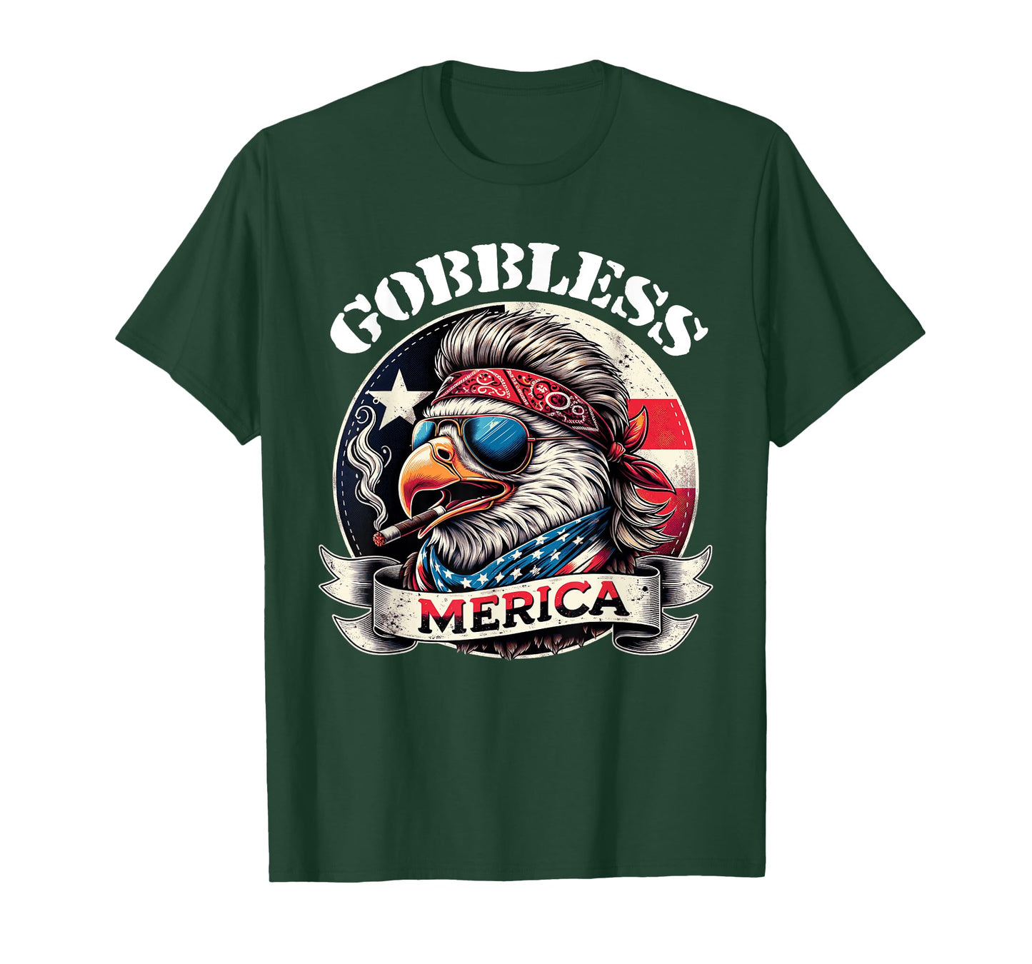 GOBBLESS Merica Patriotic Eagle Mullet American Hoss flag Women Men T-Shirt
