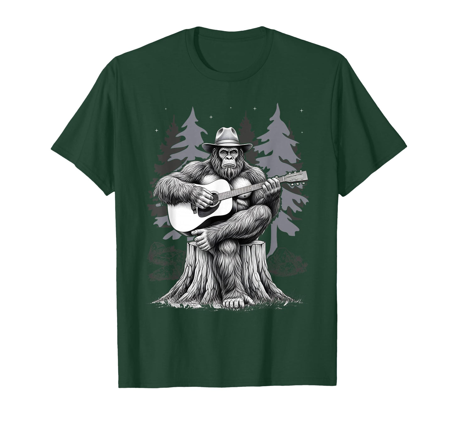 Bigfoot Playing Electric Guitar Sasquatch Rock On Big Foot T-Shirt