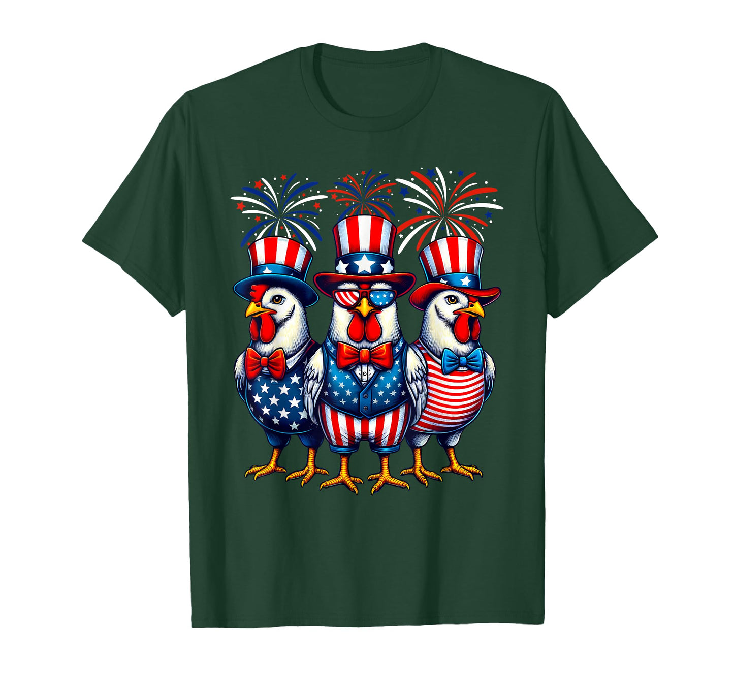 Patriotic Chicken USA Flag Chicken Lover 4th of July T-Shirt