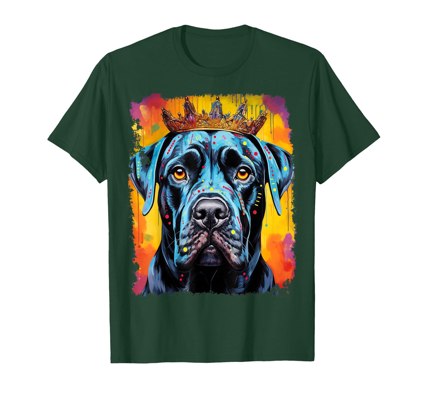 Pop Art Dog Cane Corso King Queen T-Shirt