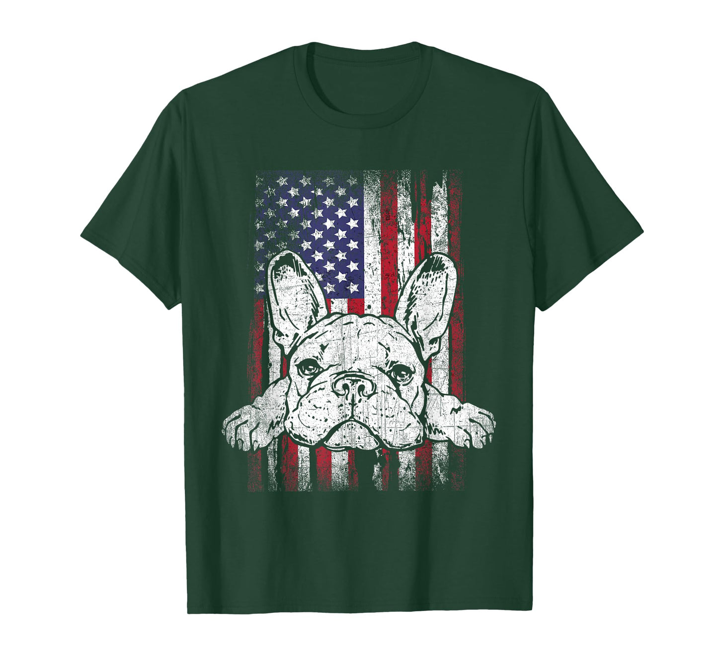 Patriotic French Bulldog American Flag Dog T-Shirt