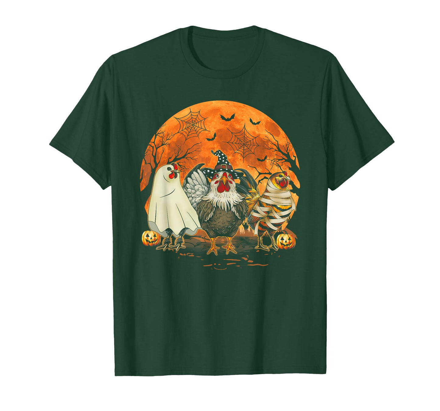 Funny Halloween Costume Farmers Spooky Chickens Witch T-Shirt