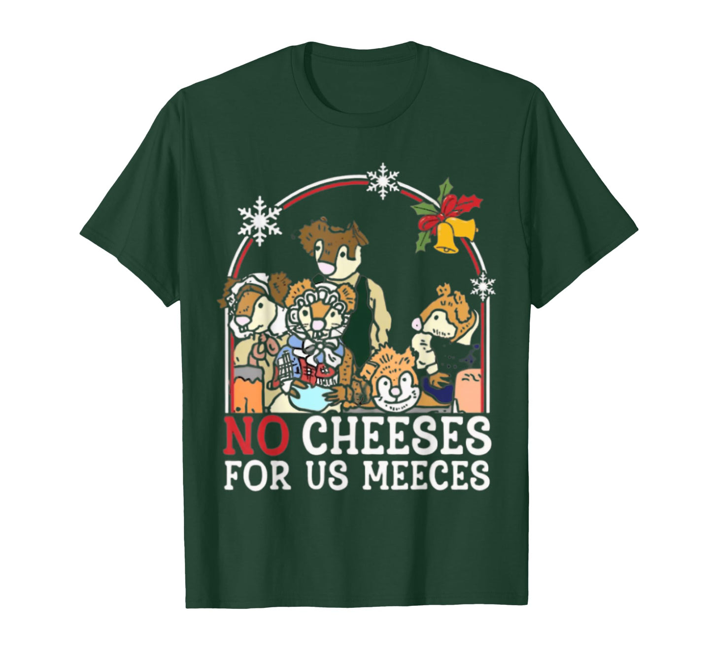 Retro Christmas No Cheese 90s For Us Music Meeces T-Shirt