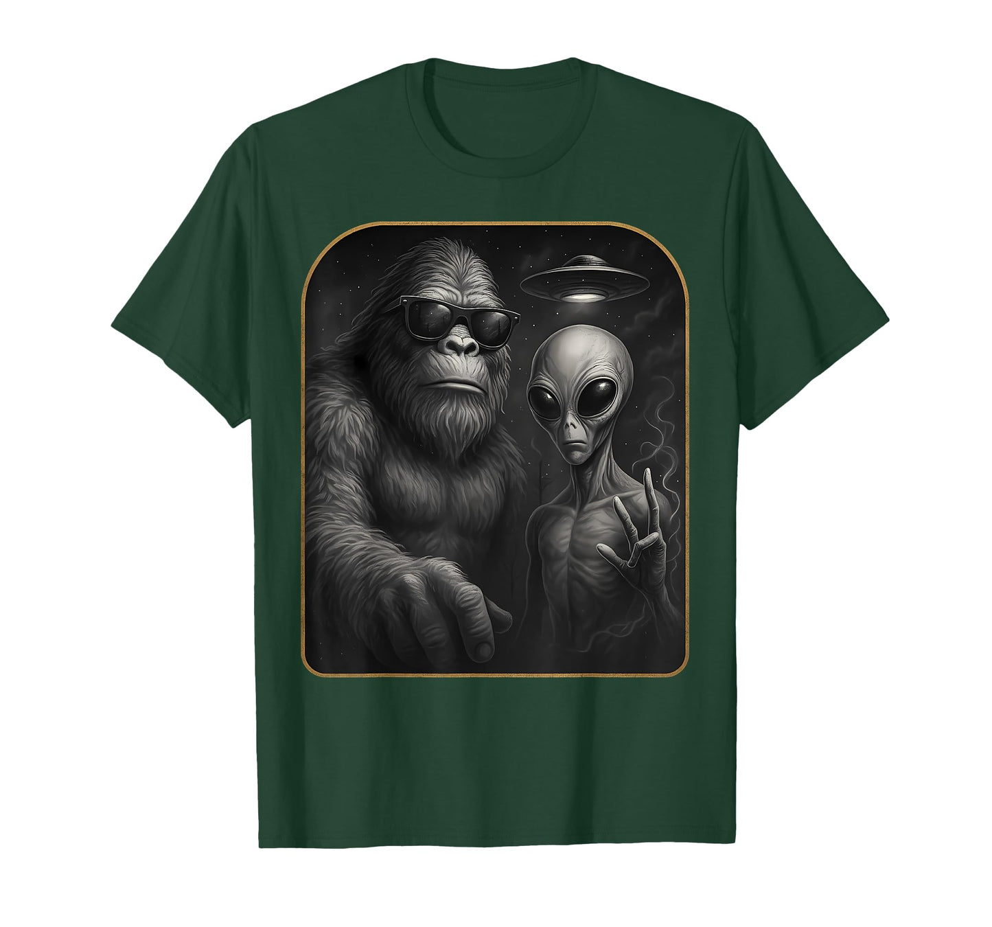 Bigfoot Alien UFO T-Shirt