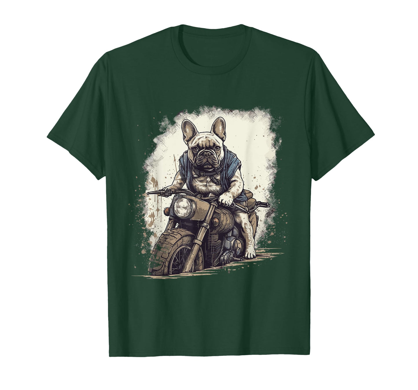 Funny Vintage French Bulldog Biker French Bulldog Motorcycle T-Shirt for Men Women