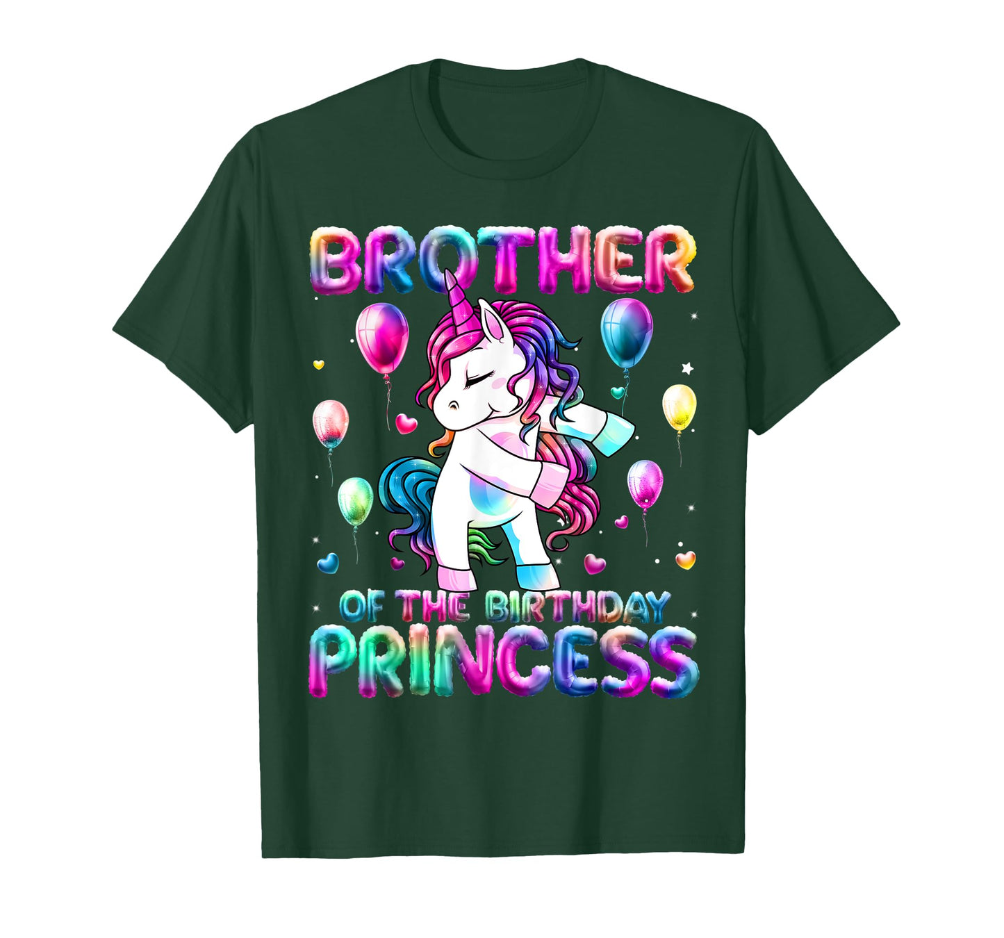 Brother of the Birthday Princess Girl Flossing Unicorn Bro T-Shirt