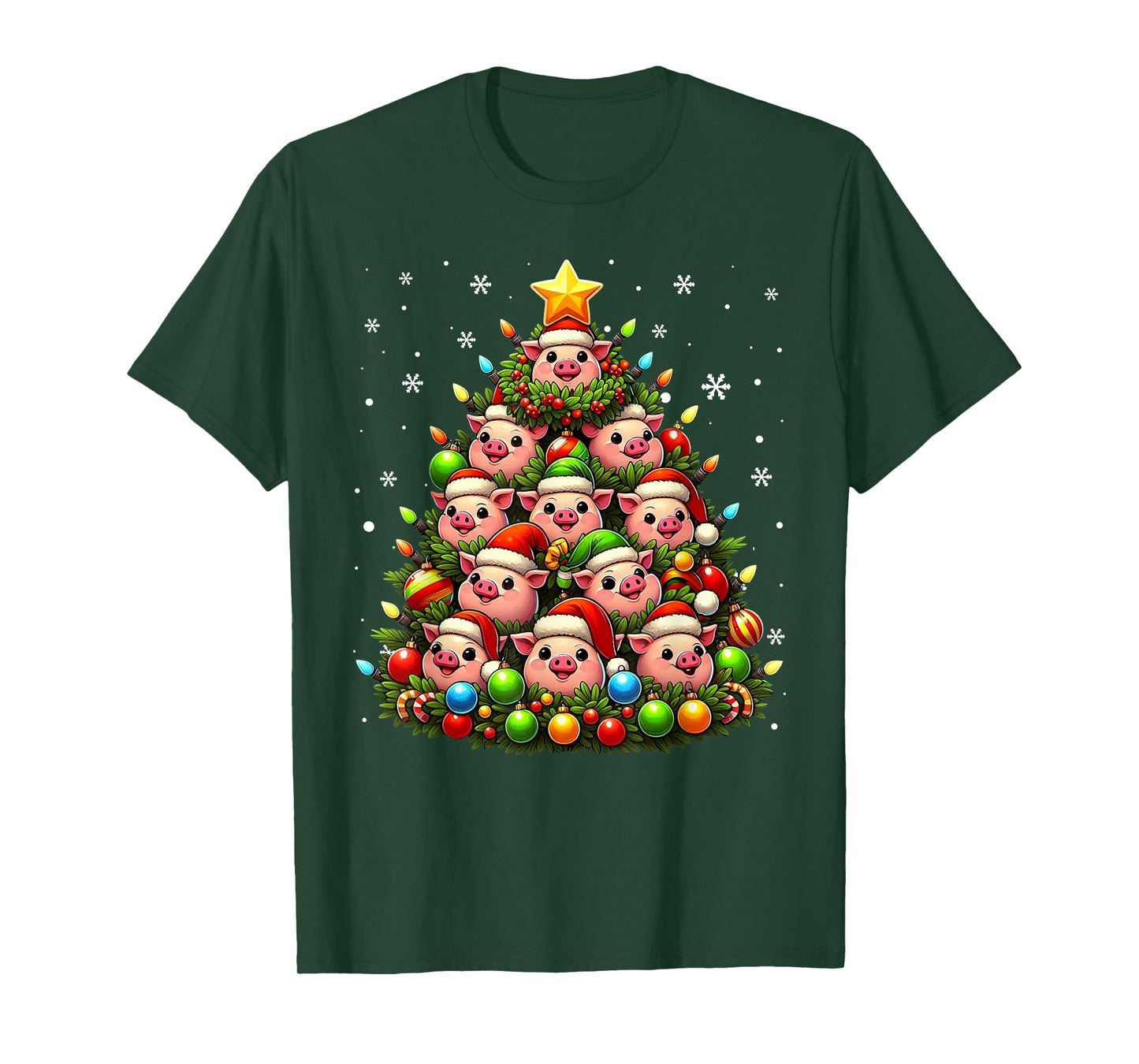 Ugly Christmas Sweater Day Funny Pig Christmas Tree Xmas T-Shirt