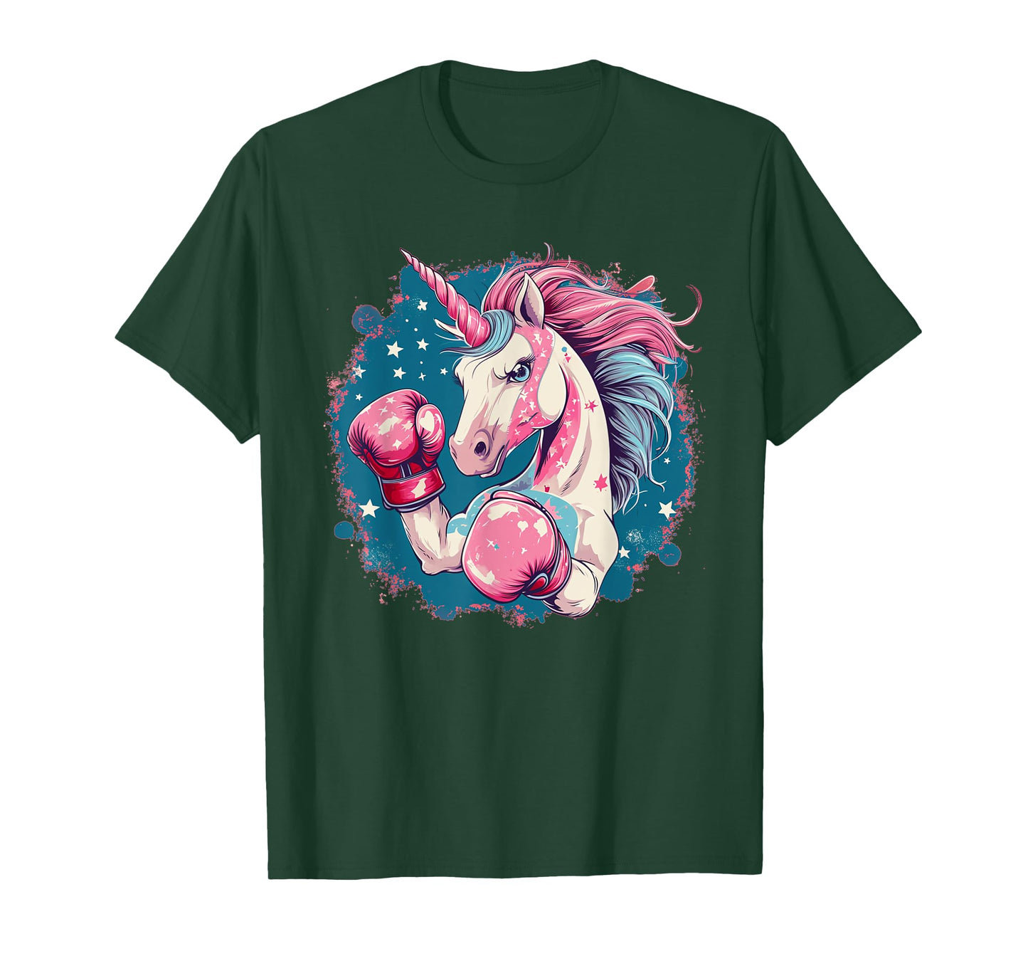 Funny pink Unicorn with boxing gloves T-Shirt