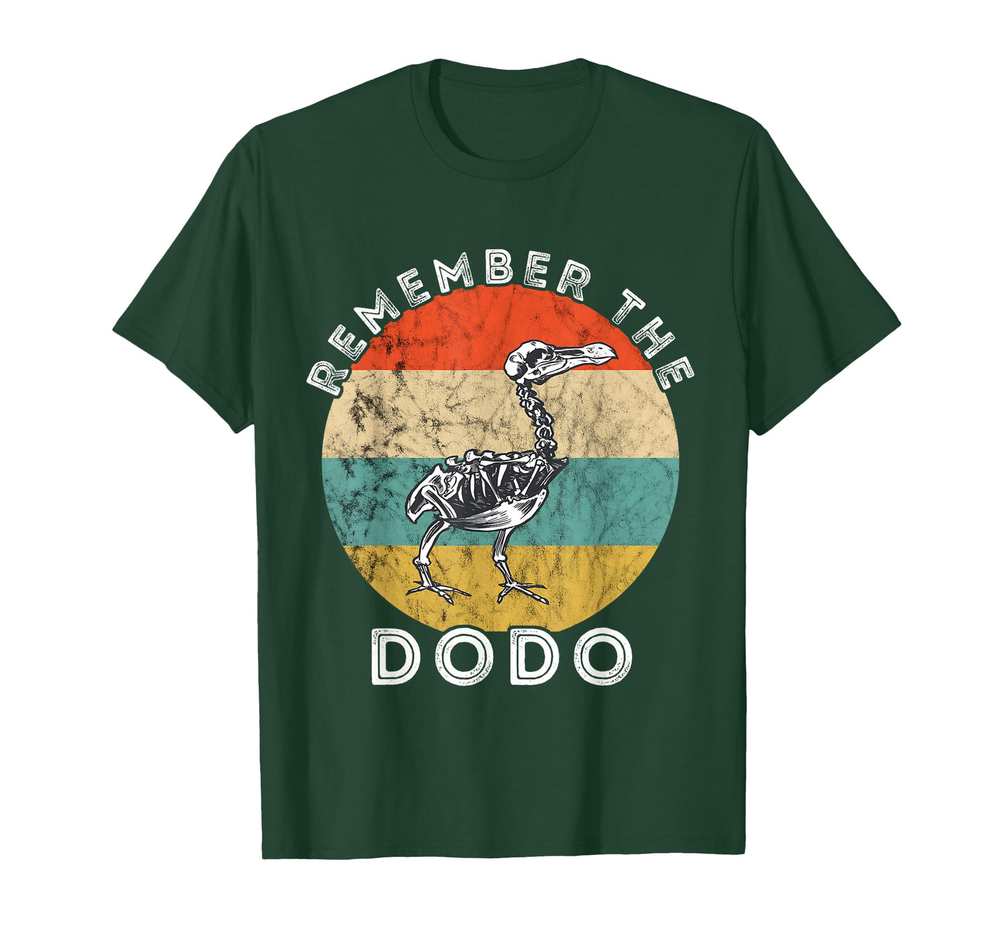 Remember The Dodo Bird Retro Vintage Sunset Skeleton T-Shirt