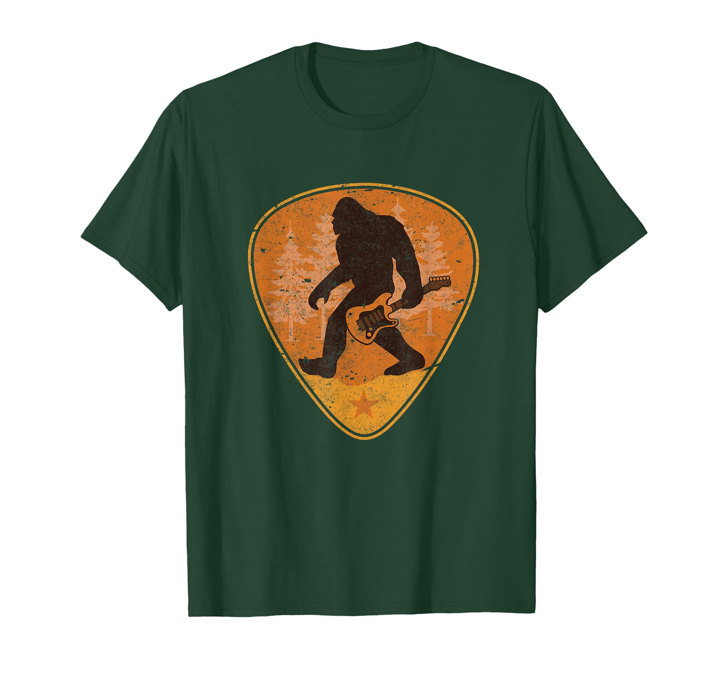 Bigfoot Guitar Sasquatch Yeti Shirt Guitarist Music Men Tee T-Shirt