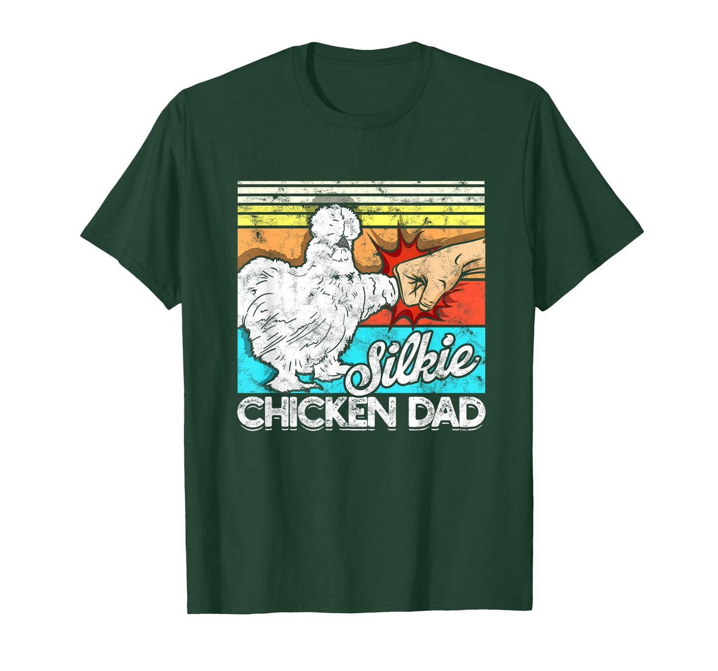 Retro Silkie Chicken Dad Farmer Silky Chickens T-Shirt