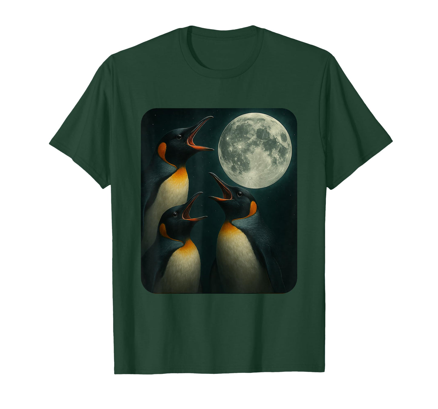 Three Penguin Moon | Funny 3 Wolfs Meme Nerdy T-Shirt