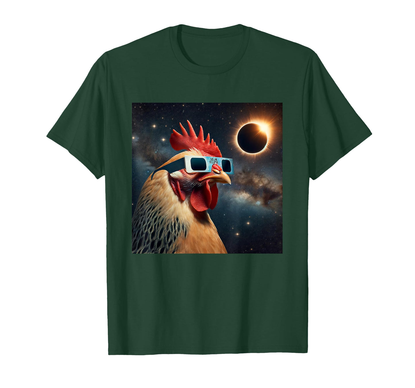 2024 Solar Eclipse Chicken Wearing Glasses Totality T-Shirt