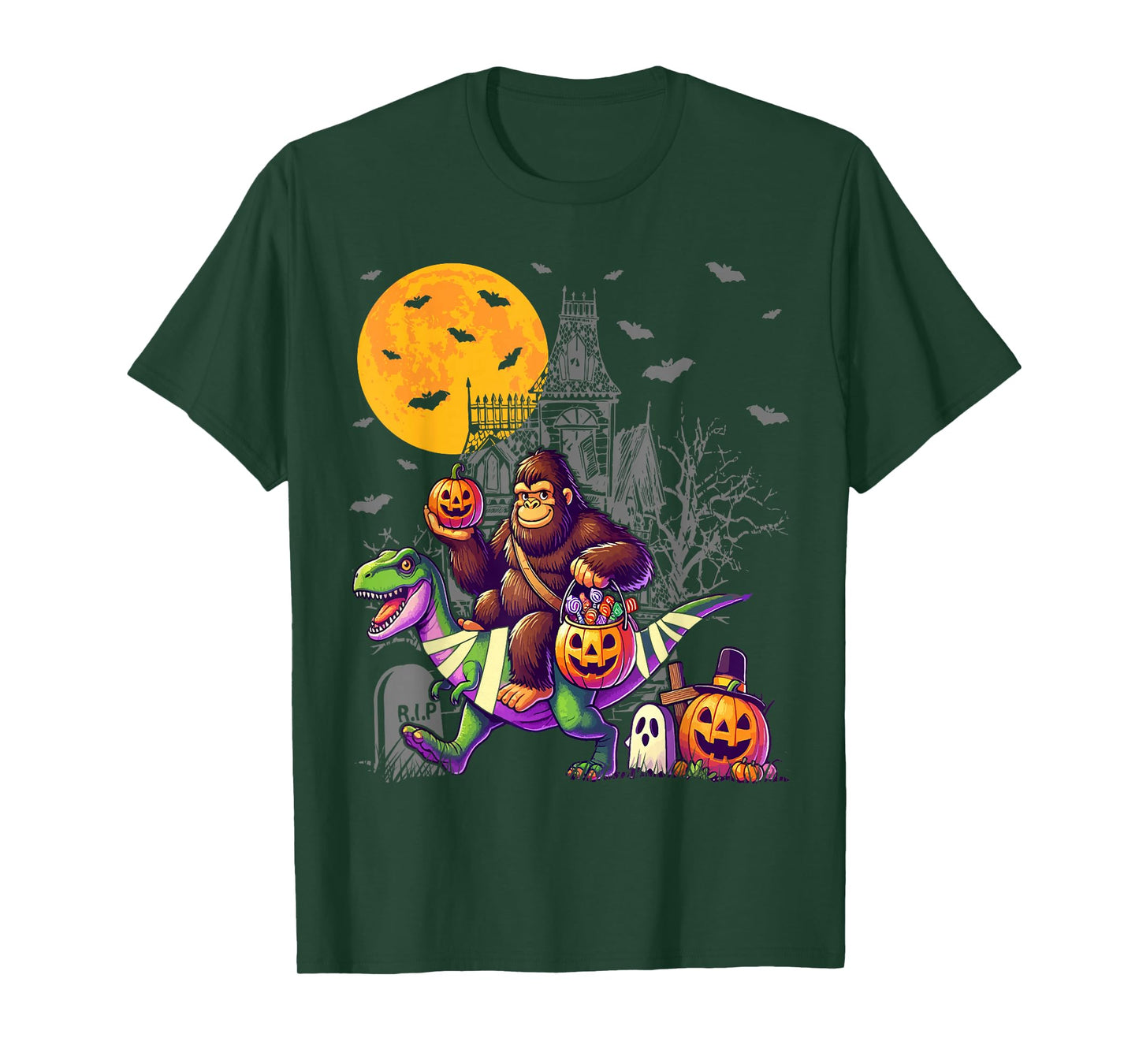 Bigfoot Dinosaur Halloween Costume T Rex Boys Kids T-Shirt