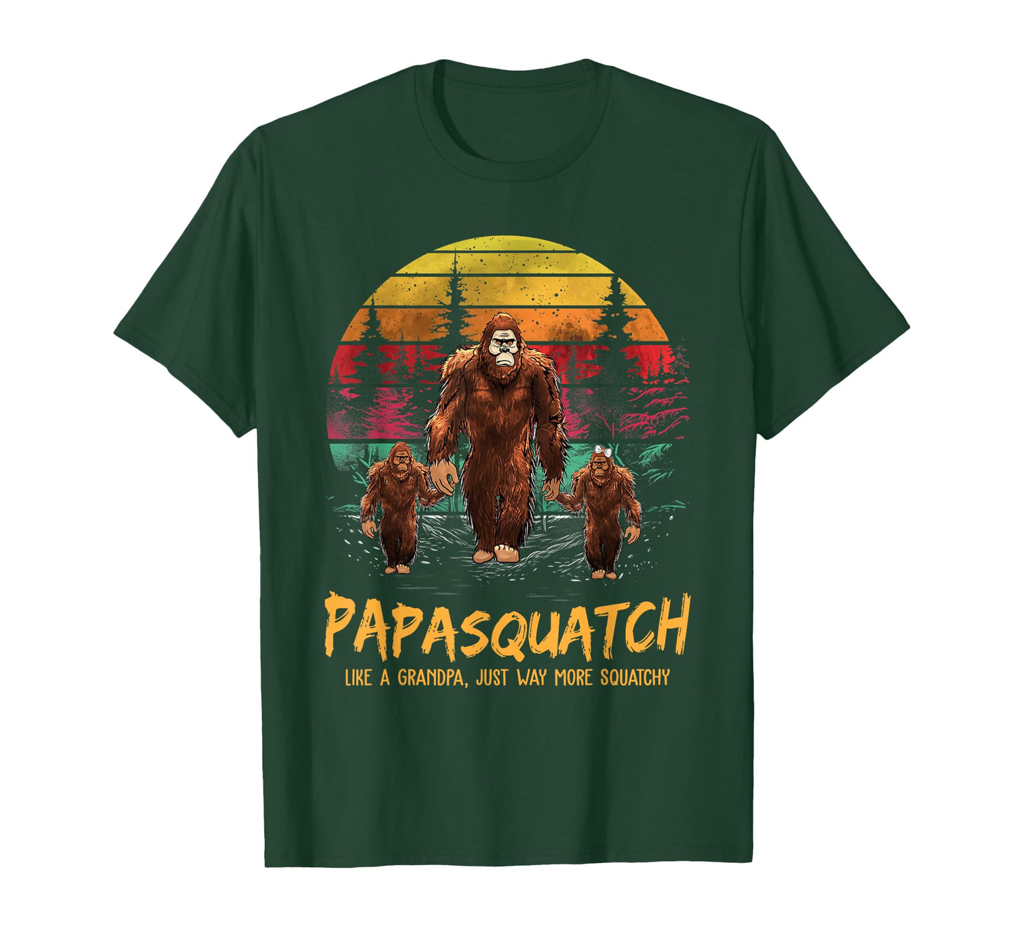 Retro Papa Squatch Like A Grandpa Funny Bigfoot Sasquatch T-Shirt