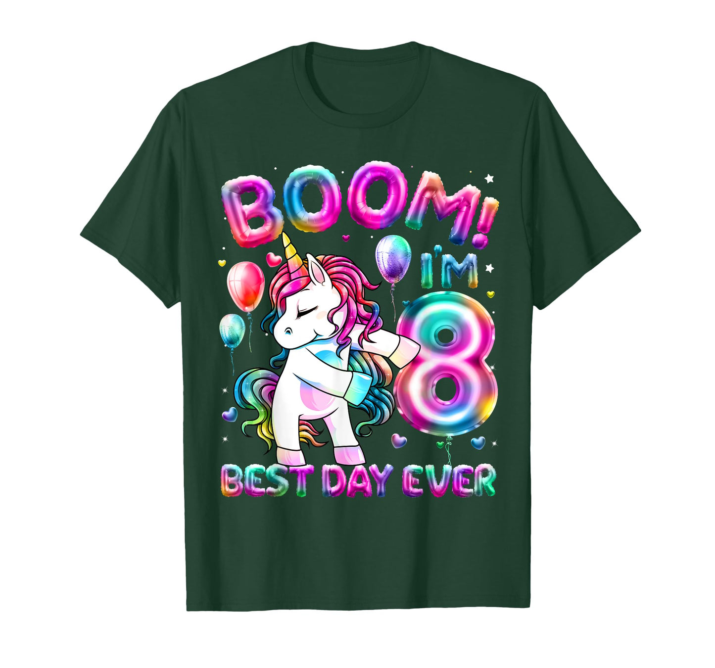 8 Years Old Flossing Unicorn Gifts 8th Birthday Girl Party T-Shirt