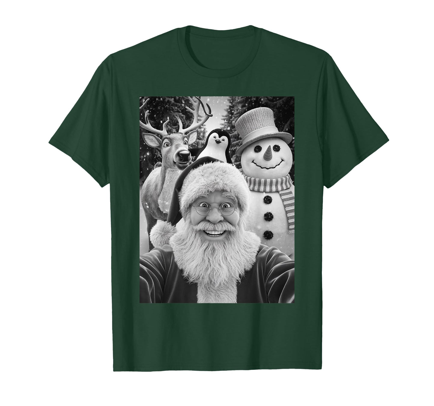 Funny Reindeer Selfie Christmas T-Shirt