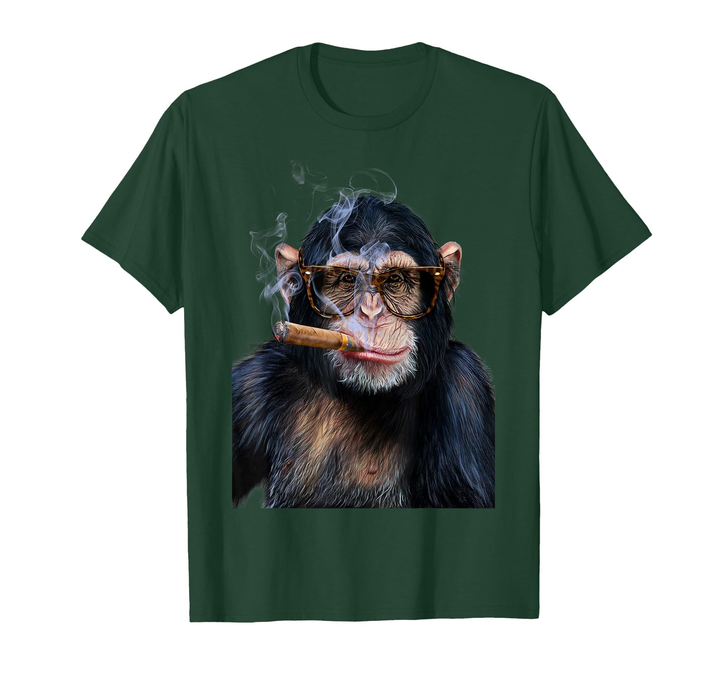 T-Shirt, Hip Chimpanzee w Cigar Puffing, Cool Monkey T-Shirt