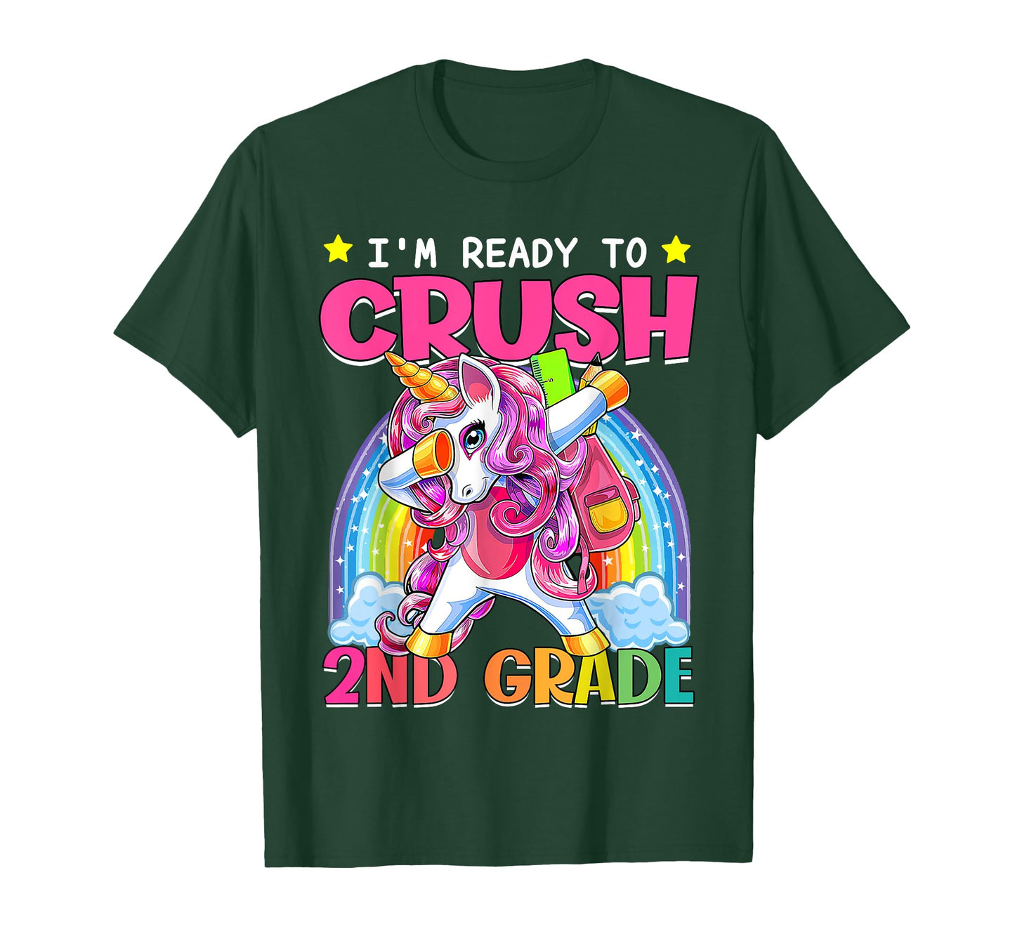 Back To School Unicorn I'm Ready To Crush 2nd Grade Girls T-Shirt
