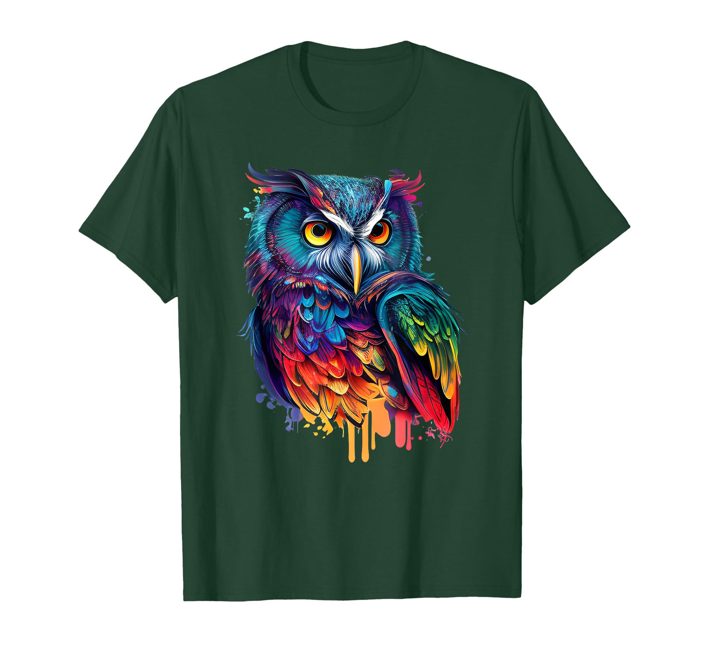 Cute Horned Owl Colorful Pop Art Bird Artwork For Owl Lovers T-Shirt