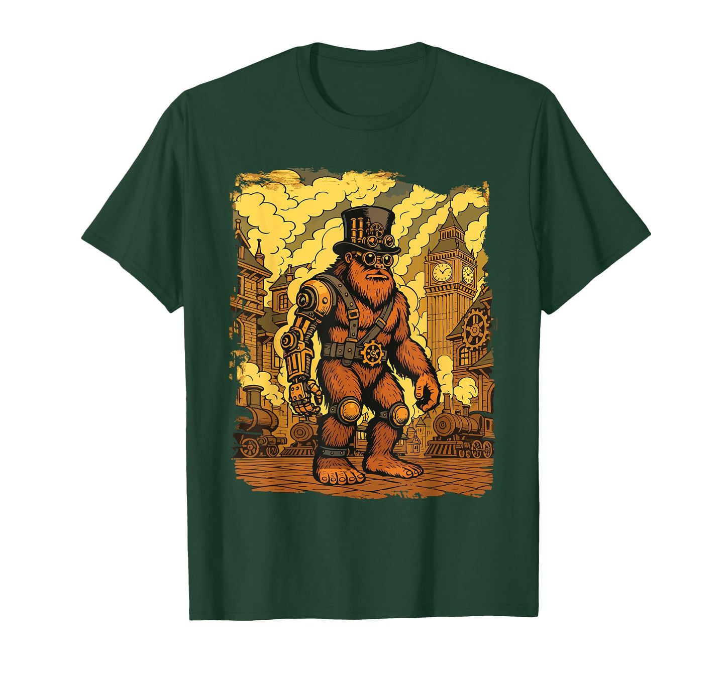 Steampunk Bigfoot - Sasquatch Yeti Cryptids T-Shirt