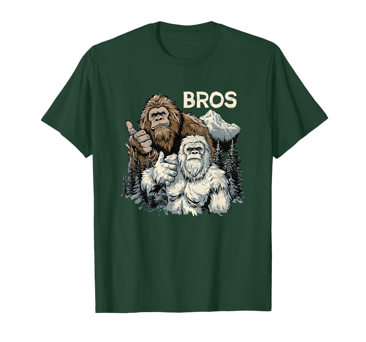 Funny Bros Bigfoot and Yeti Brothers Sasquatch Awesome Cool T-Shirt