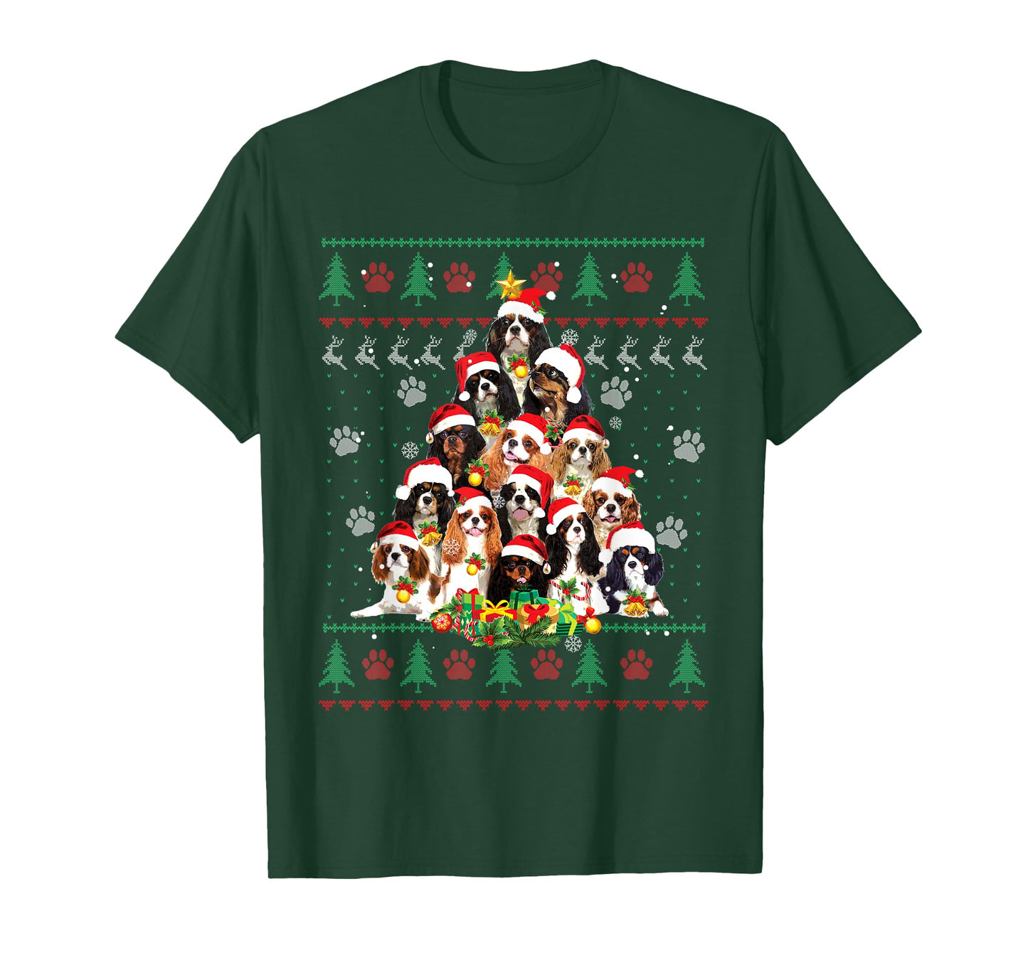 Cavalier King Charles Spaniel Christmas Tree Ugly Sweater T-Shirt