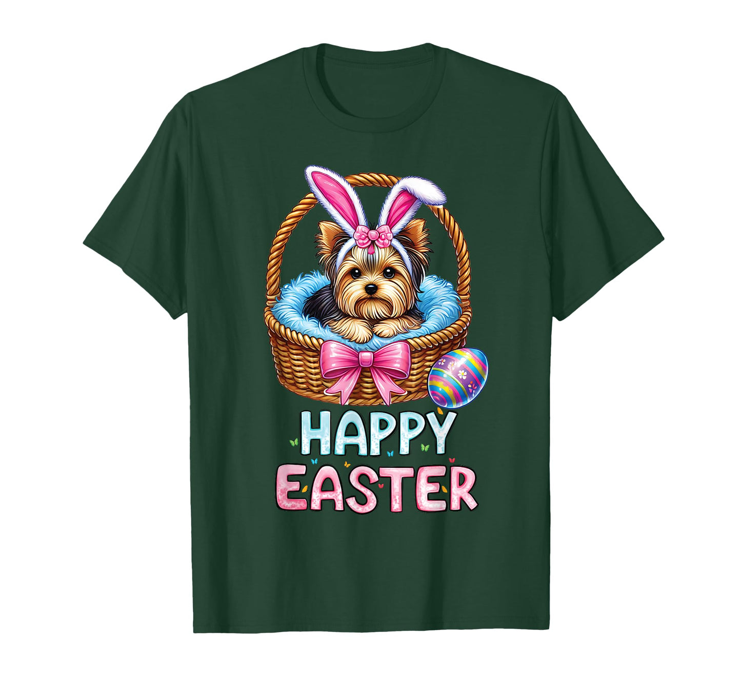 Happy Easter Yorkshire Terrier Dog Lovers Easter Bunny Women T-Shirt