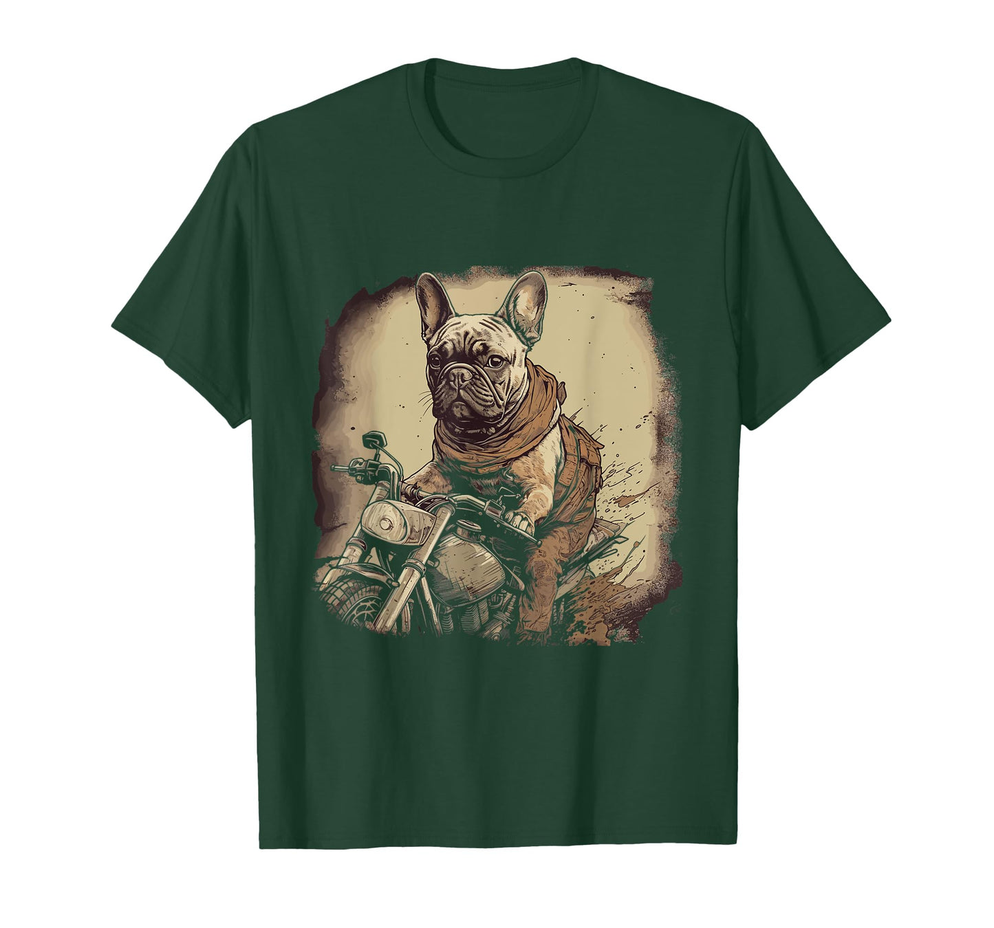 Funny Vintage French Bulldog Biker French Bulldog Motorcycle T-Shirt for Men Women