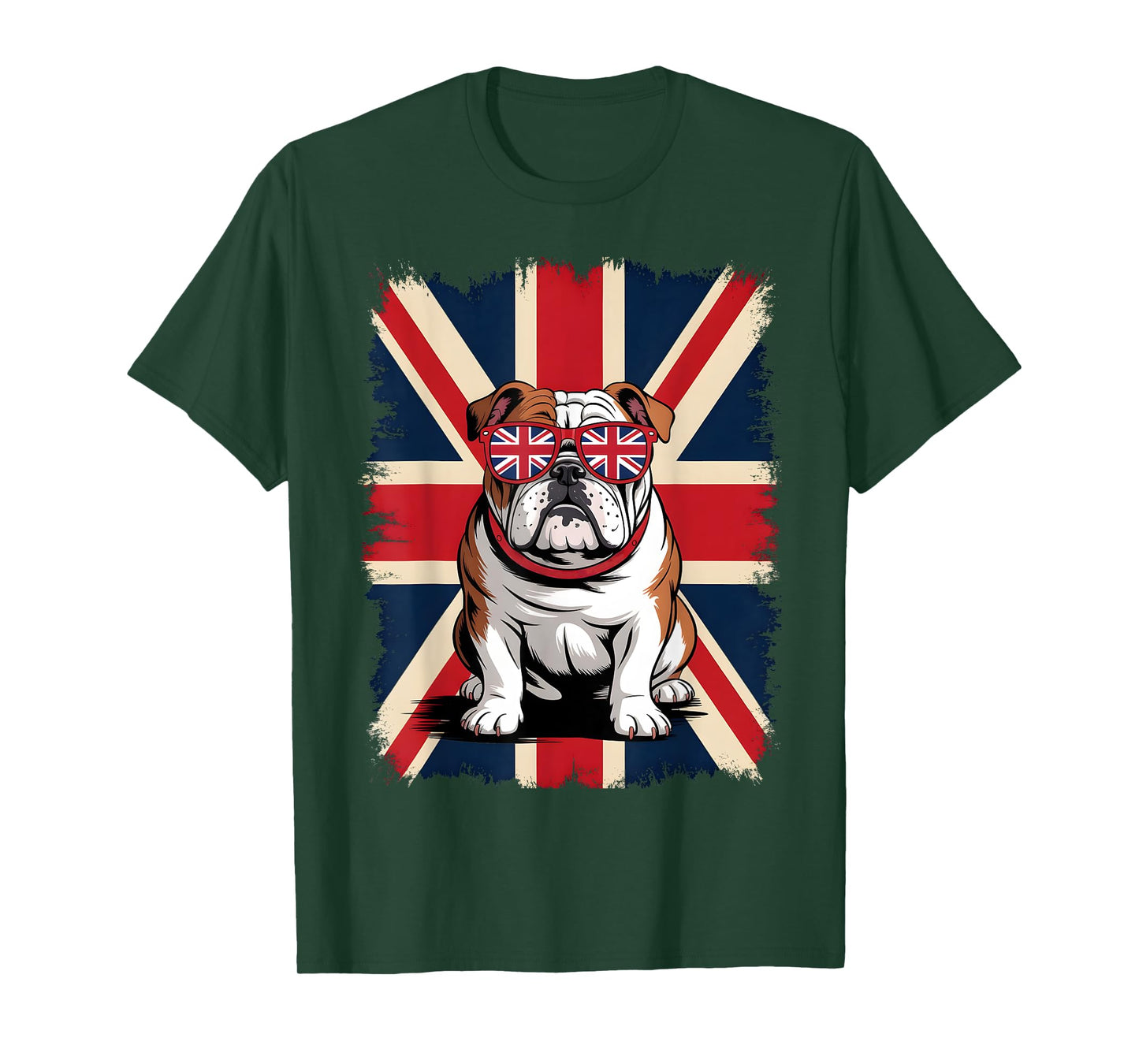 Union Jack Funny Bulldog UK Flag British Kids Boys Girls Men T-Shirt