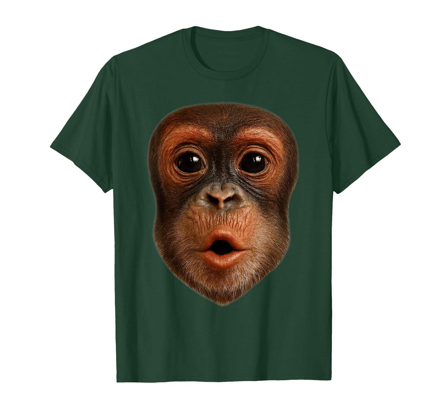Monkey Blowing Stomach Face Funny Sarcastic Graphic T-Shirt