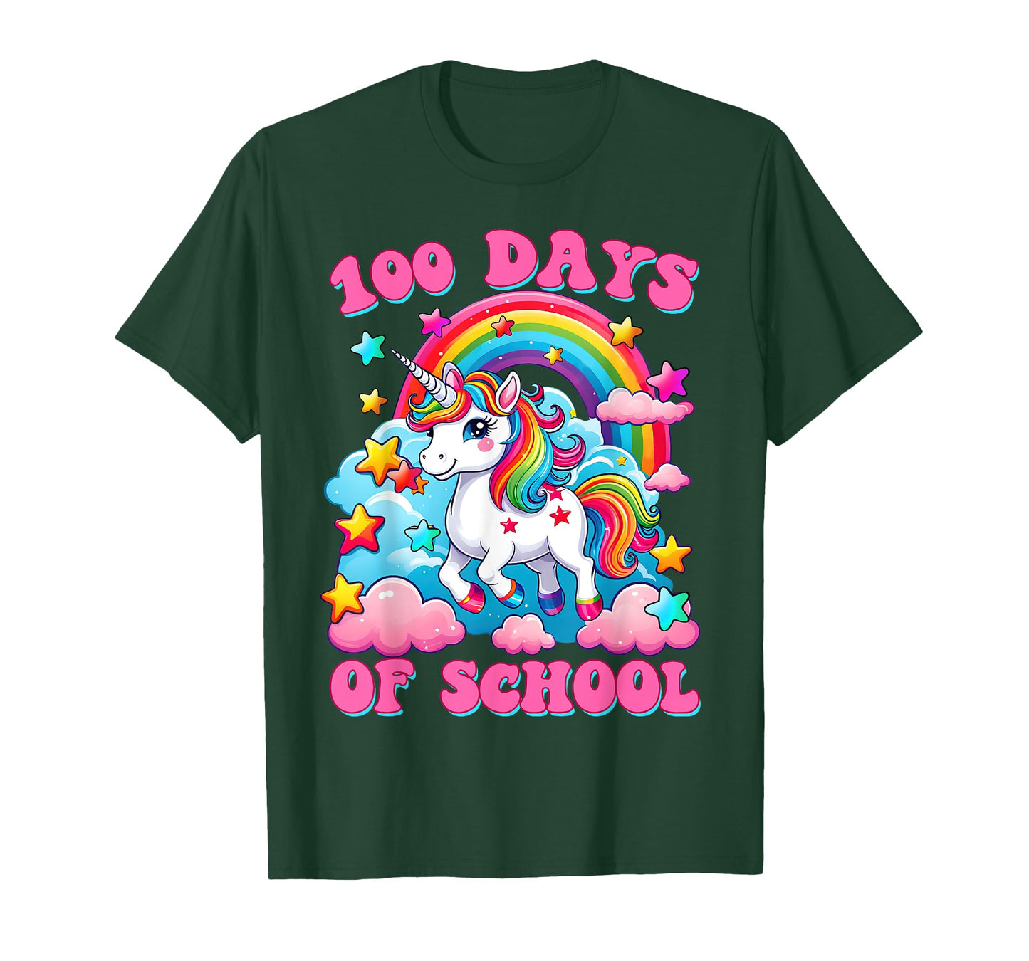 100 Days of School Unicorn Girls Cute 100th Day of School T-Shirt