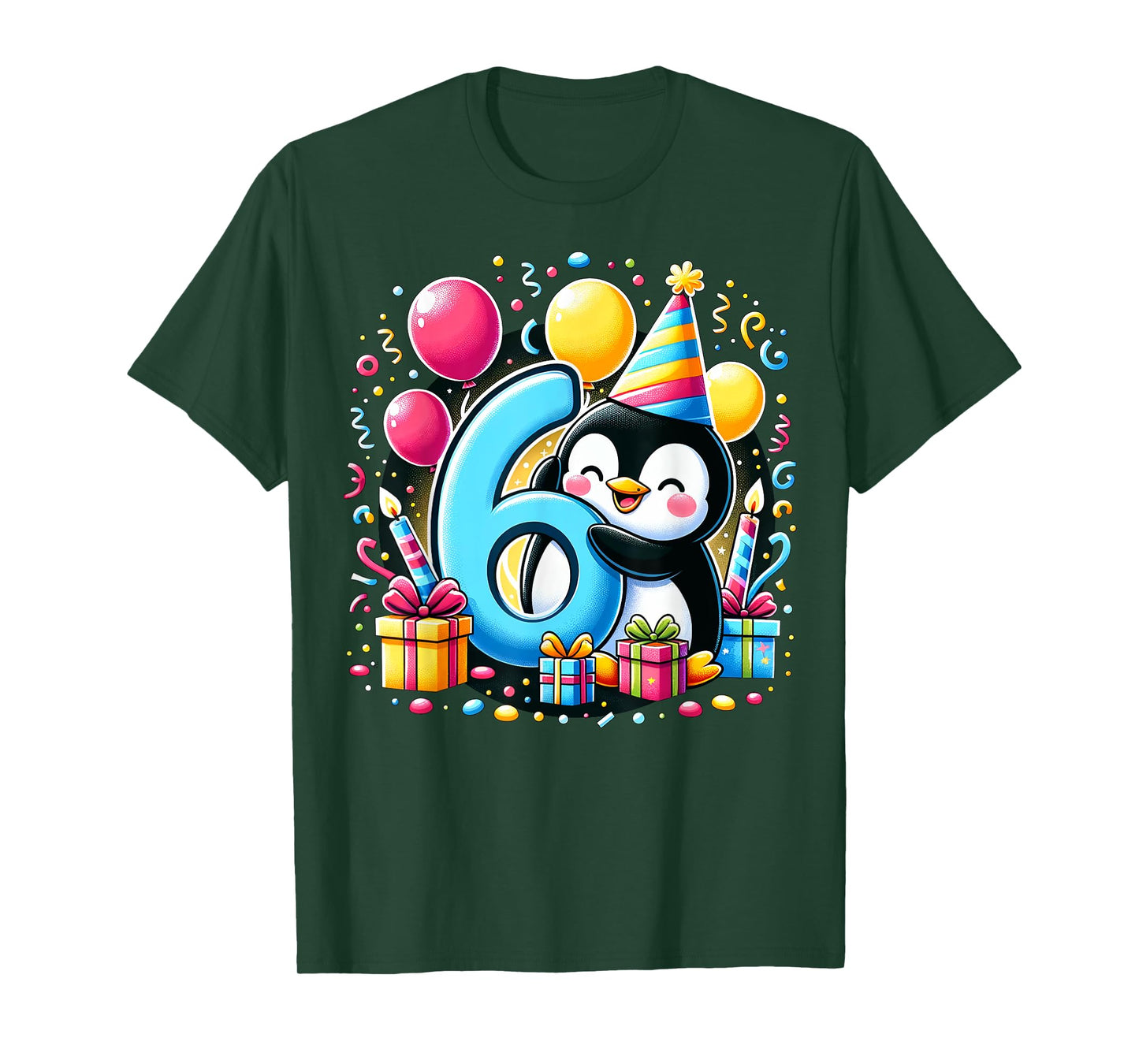Kids Penguin Theme sixth Bday Party 6th Penguin Birthday T-Shirt