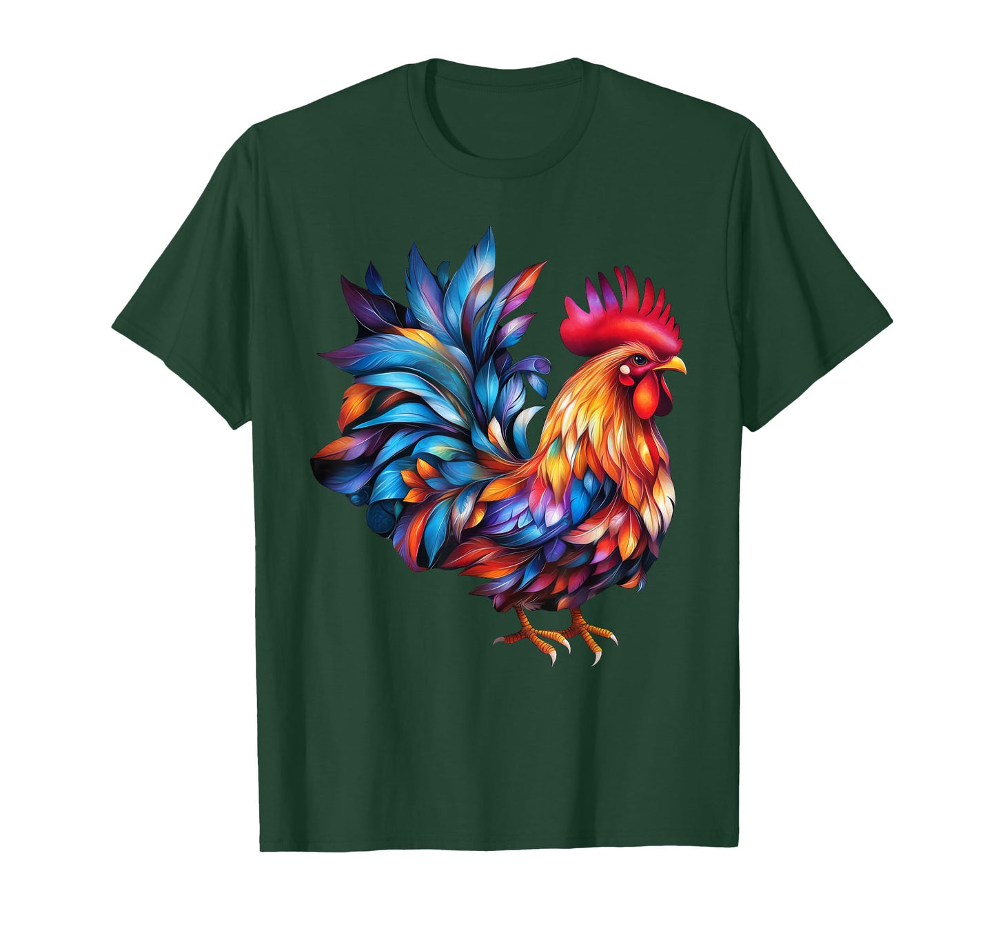 Colorful Rooster Chicken Art T-Shirt