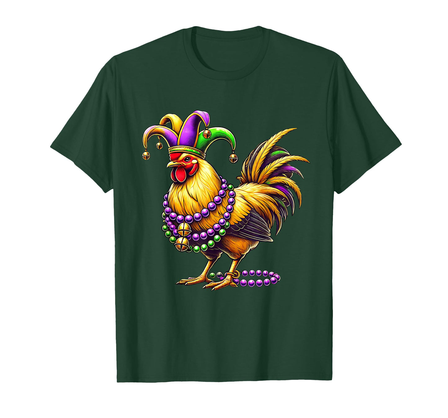 Chicken Beads Mardi Gras Carnival Farming Farmer Animal T-Shirt