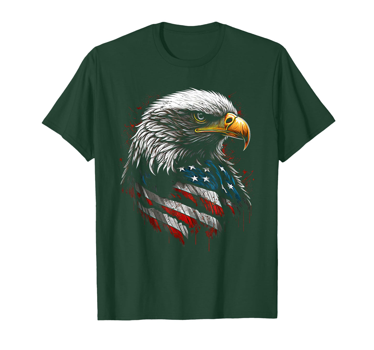 Patriotic Eagle USA American Flag 4th of July Men Women Boys T-Shirt