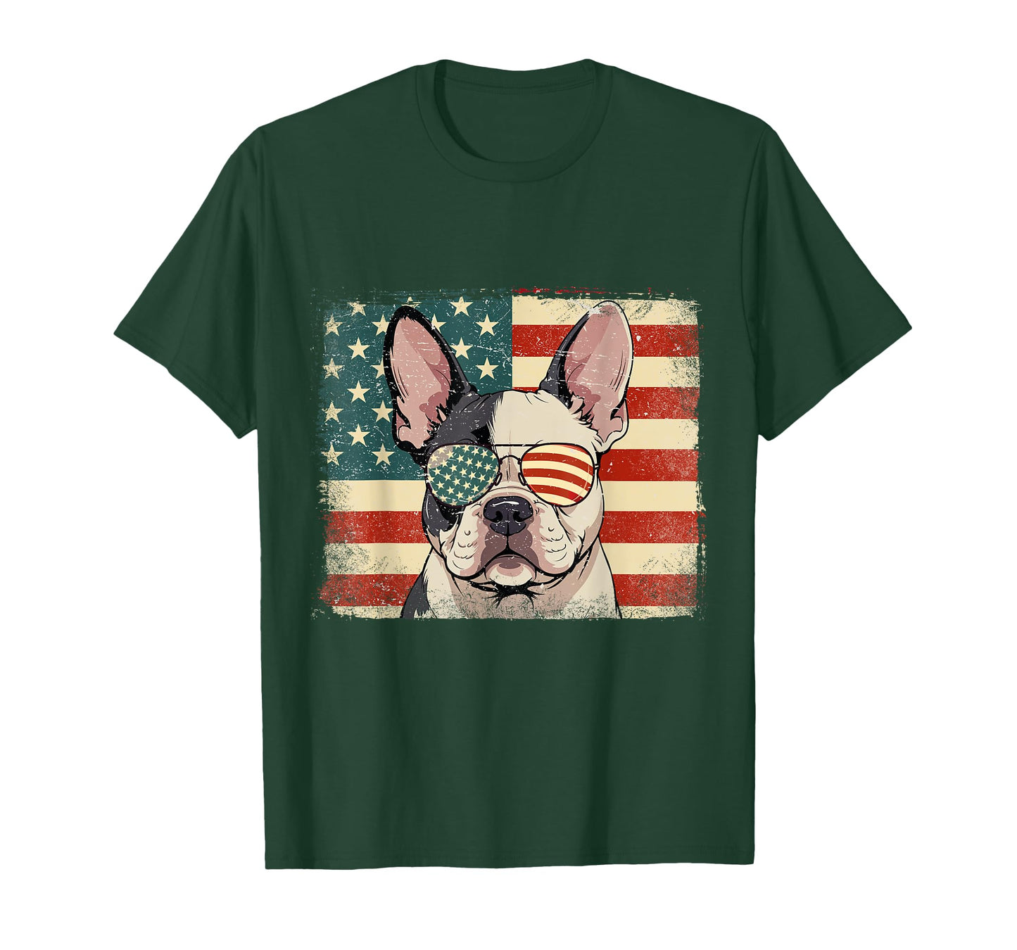 Patriotic French Bulldog Dog Lover USA Flag 4th Of July T-Shirt