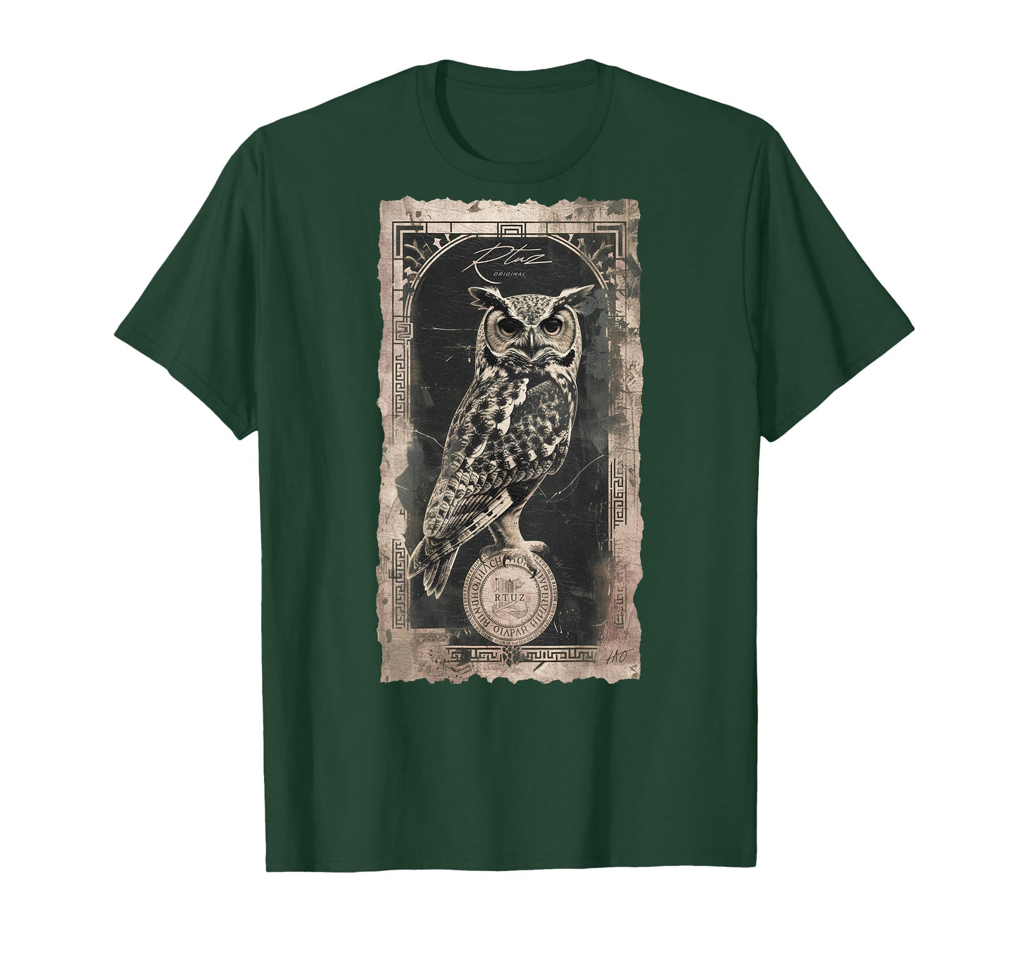 Elegant night owl wild animal owls bird backprint owl T-Shirt