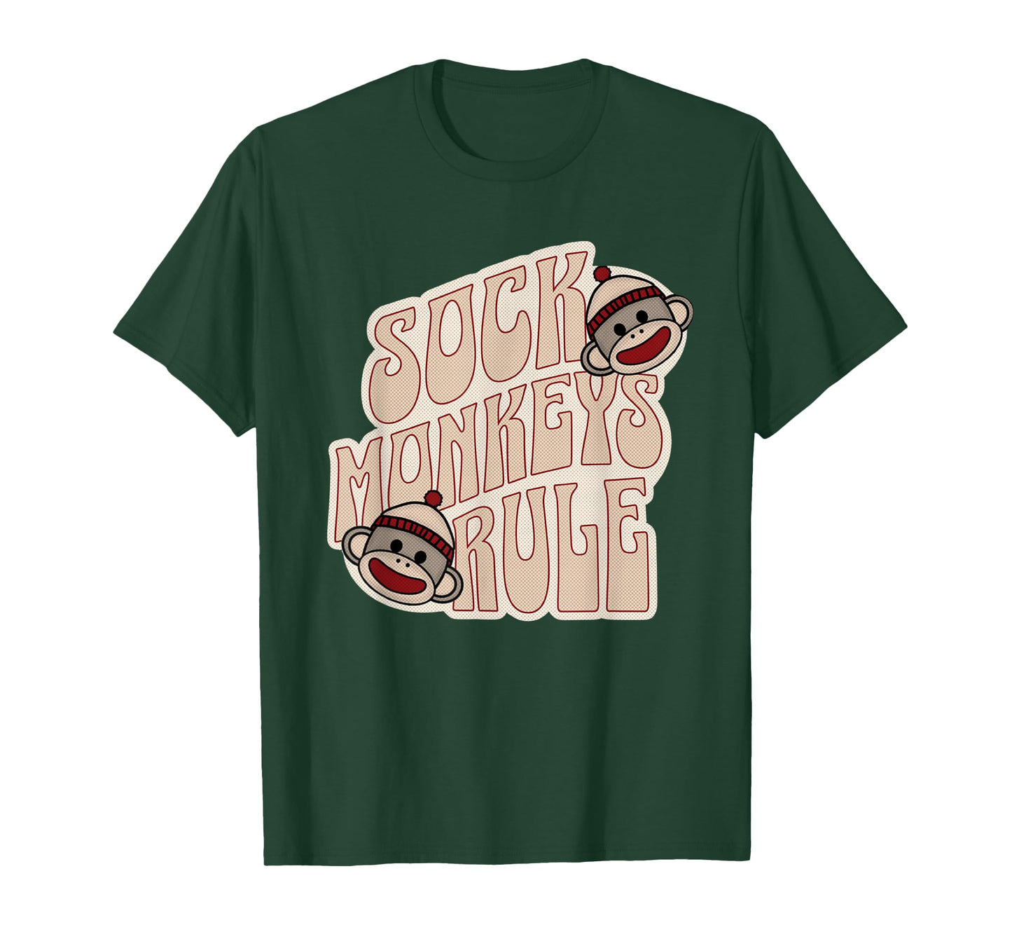 Sock Monkeys Rule Groovy Logo Vintage Sock Monkeys T-Shirt