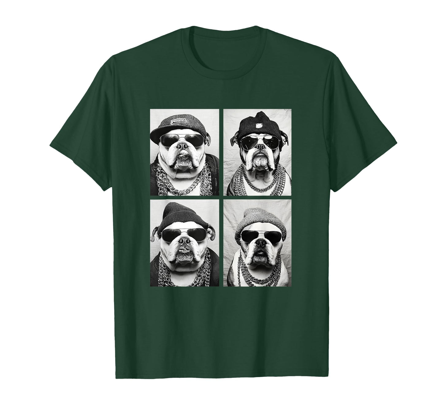 Funny Gangster Bulldogs Hip Hop Rap Street Urban Animal Meme T-Shirt