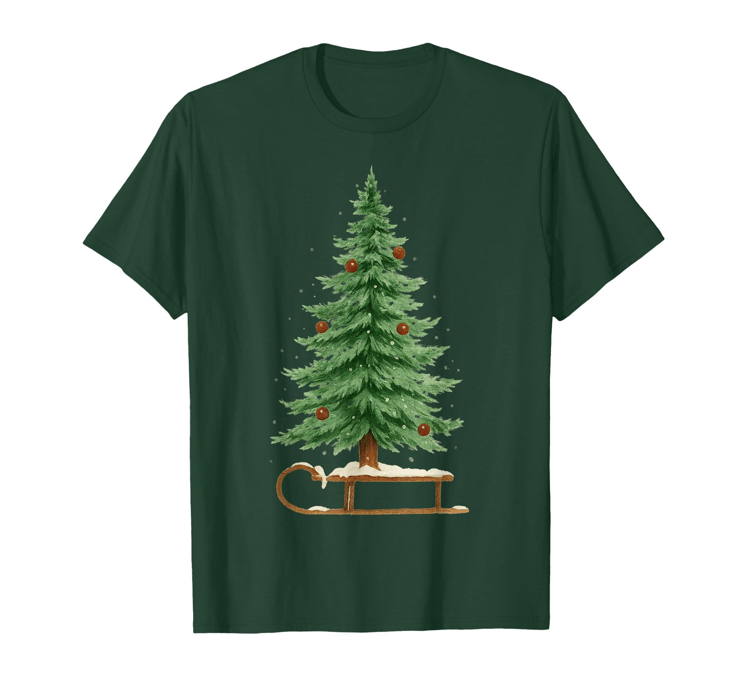 Funny Christmas Sleigh Christmas Tree 2025 Family Matching T-Shirt